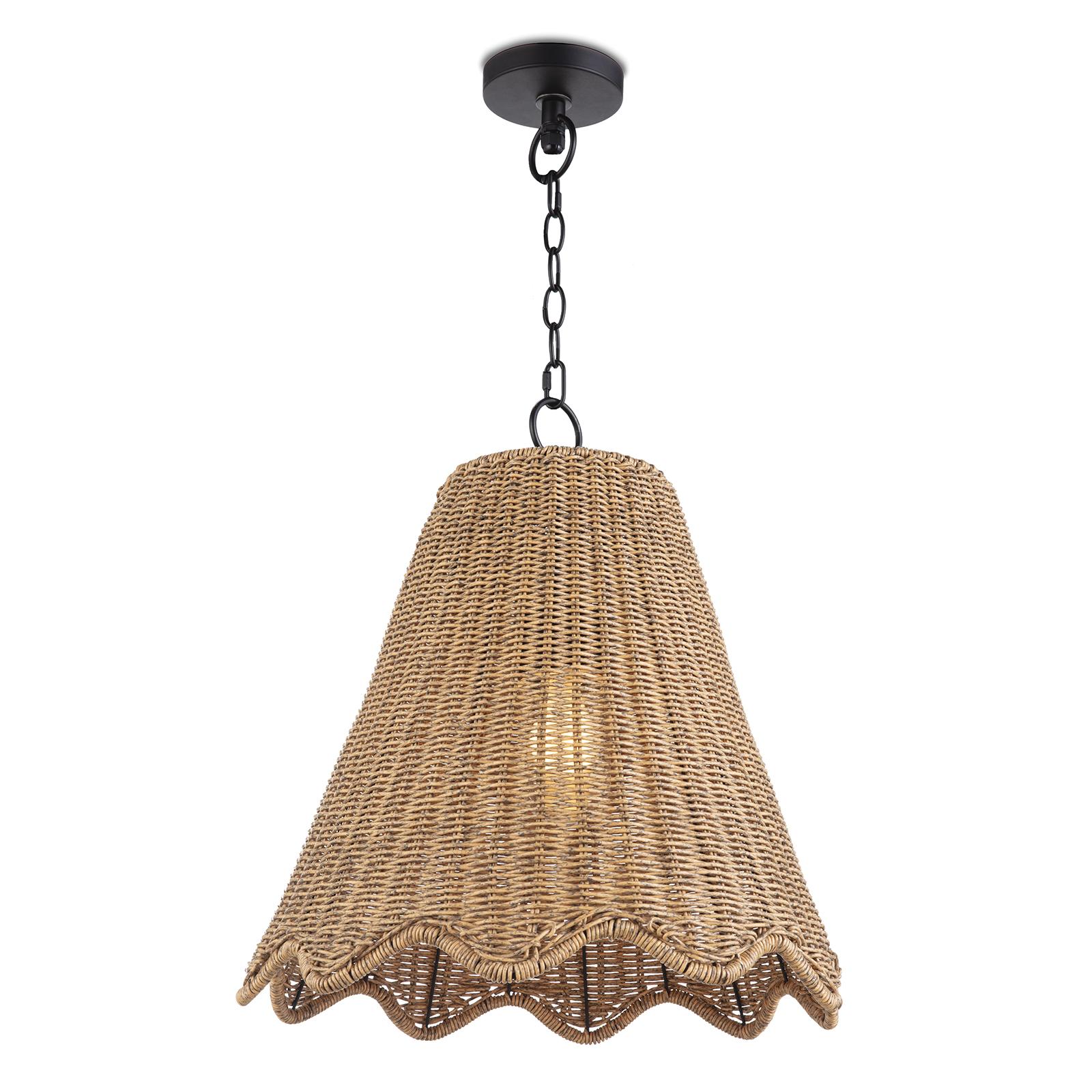 Large wicker outdoor pendant